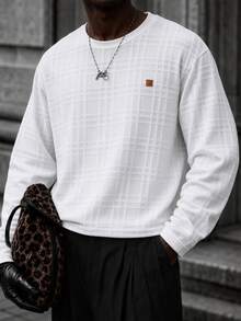 Mainfolk Men's Casual Long Sleeve T-Shirt For Daily Wear Halloween Christmas Winter Party Autumn - White - View 1