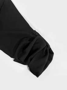Vionelle Plus Size Casual Waterfall Collar Long Coat Winter Autumn - Black - View 8