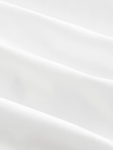 SHEIN MOD 大尺寸白色蕾絲裝飾泡泡短袖襯衫 - 白色 - 查看 7