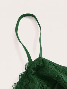 SHEIN ICON Plus Lace Black Corset Cami Top, Summer - Dark Green - View 8