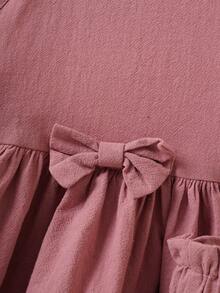 Souflis Souflis Conjunto de 2 piezas para niña bebé en rosa empolvado, elegante, modesto, lindo, para uso diario y casual, ideal para sesiones de fotos de primavera y verano, a juego con la familia - Multicolor - Ver 6