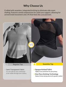 Powerista Women's Plus Size Sports T-Shirt And Tank Top Gym Fitness Workout Yoga Winter Fashion Going Out Backless Casual Black Mesh Running Breathable Outdoor - Black - View 4
