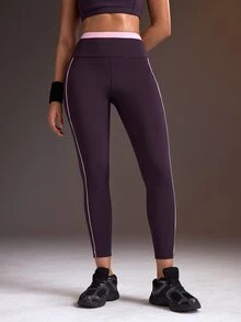 Powerista Women's Colorblock High Waist Daily Fitness Sports Leggings - Purple - View 13