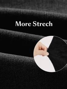 Flexra Pantalones vaqueros de mujer talla grande de ajuste ceñido y cintura alta, de unicolor, elásticos y de punto - Negro - Ver 9