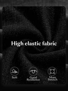 Flexra Pantalones vaqueros de mujer talla grande de ajuste ceñido y cintura alta, de unicolor, elásticos y de punto - Negro - Ver 8
