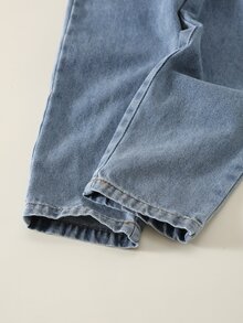 SHEIN 2件組男孩休閒牛仔夾克襯衫與牛仔長褲套裝，牛仔套裝，男孩襯衫套裝，適合夏季、秋季、冬季 - 彩色 - 查看 6