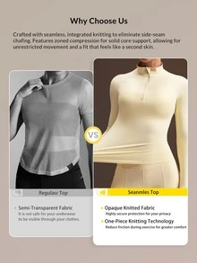 Powerista Women's Pale Yellow Stand Collar Long Sleeve Sports Sweatshirt(Suitable For Jogging And Workout) - Light Yellow - View 4
