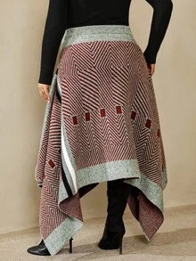 SHEIN CURVE+ Autumn/Winter New Style Daily Streetwear, Elegant Date, Party, Back To School, Holiday, Wedding Plus - Multicolor - View 2