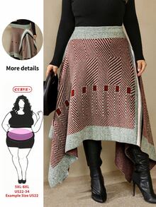 SHEIN CURVE+ Autumn/Winter New Style Daily Streetwear, Elegant Date, Party, Back To School, Holiday, Wedding Plus - Multicolor - View 1