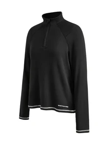In My Nature Women's Raglan Sleeve Half-Zip Fleece Outdoor Jacket - Black - View 6