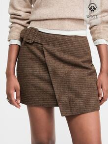 ATUI Studio Women's Vintage Asymmetrical Hem Skort - Brown - View 1