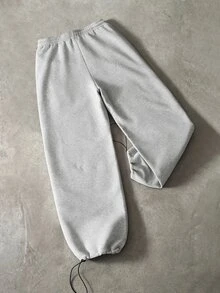 ÉpureWay Men's Versatile Casual Letter Embroidery Drawstring Waist Pocket Cuffed Sweatpants - Grey - View 2