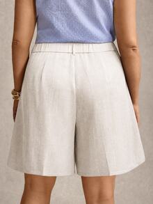 Comfylo Summer Casual Kawaii Versatile Commute Beach Plus Size Shorts Vacation Date Night White - White - View 2