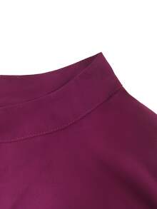 Velvienne Plus Size Elegant Ruffle Hem Streetwear Blouse - Red Violet - View 4