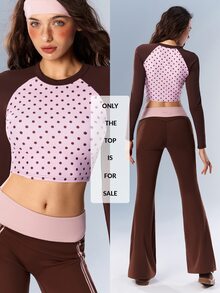 VARSIVA Women's Colorblock Polka Dot Sports T-Shirt - Multicolor - View 12
