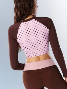 VARSIVA Women's Colorblock Polka Dot Sports T-Shirt - Multicolor - View 6