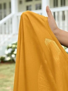 EMERY ROSE Plain Mid-Length Sleeve Cardigan Simple Casual Jacket In Autumn Everyday Work Day Time Mustard Yellow - Yellow - View 7