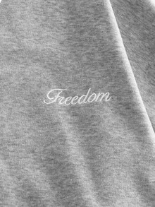 EASEVO Men's Casual Pullover Sweatshirt, Black, Plus Size, Turn-Down Collar, Embroidered, Spring/Autumn - Grey - View 3