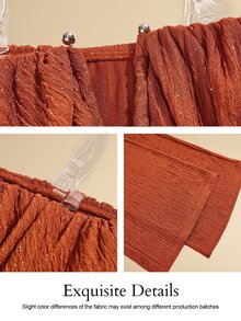 KIORVELLA Plus Size Elegant Party Formal Night Strapless Ruched Draped Wide Leg Jumpsuit High Elastic Textured Shiny Fashion Commute Halloween Brown Summer - Rust Brown - View 8