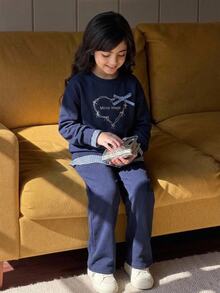 Dazy Kids Girls' Sweatshirt Set, Children's Casual Wear, Spring/Autumn Big Tween Girl' Sports 2 Pieces Set Hoodies - Navy Blue - View 11