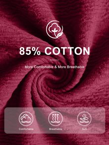 SHEIN Newborn Spring/Autumn Baby Girl Skin-Friendly Solid Color Cotton Footed Jumpsuit 0-9 Months Sweet Ruffle Collar Long Sleeve Snap Button Easy On/Off Crawl Suit - Burgundy - View 2