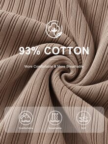 SHEIN Baby Polo Neck Long Sleeve Shirt, Vertical Rib Knit Button Henley Top, Soft Stretch Casual Tropical Flowy Fall Tee For Infant Toddler Brown Off-White - Brown - View 3