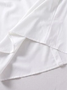 SHEIN 青少年男孩純棉純白色長袖鈕扣正裝襯衫修身版型正式商務婚禮校園上衣 - 白色 - 查看 10