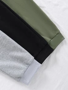 SHEIN Pantalón de chándal tipo jogger casual y versátil para niño joven, otoño e invierno - Multicolor - Ver 9
