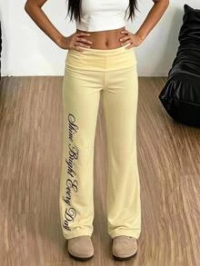 SHEIN Tween Girls Kids Simple Print Versatile Fashion Autumn/Winter Long Pants - Multicolor - View 7