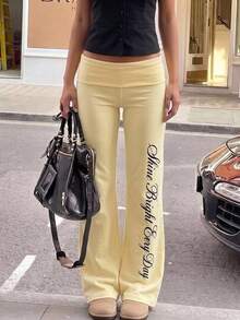 SHEIN Tween Girls Kids Simple Print Versatile Fashion Autumn/Winter Long Pants - Multicolor - View 2