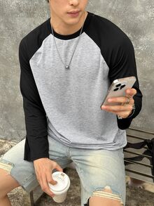 SHEIN 青少年男孩休闲长袖 T 恤，运动街头服饰朋克摇滚音乐节，适合春夏季 - 彩色 - 查看 4