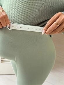 SHEIN طقم نسائي فضفاض بتصميم بسيط للرضاعة من قطعتين - أخضر - مشاهدة 7