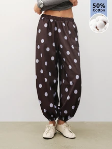 Maija Women's Polka Dot & Striped Print Tapered Leg Pants - Multicolor - View 7