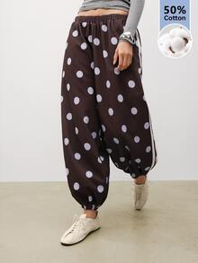 Maija Women's Polka Dot & Striped Print Tapered Leg Pants - Multicolor - View 4
