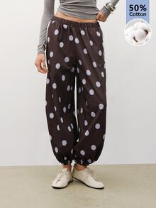 Maija Women's Polka Dot & Striped Print Tapered Leg Pants - Multicolor - View 5