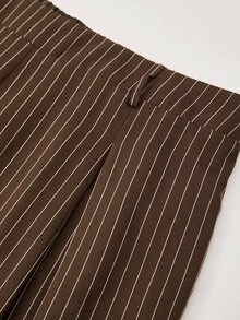 Rusticease Plus Size Brown Pleated Pants Casual Baggy Streetwear Fall Winter 2026 Office - Brown - View 6