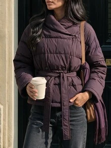 Firerie Women Winter Coats,Autumn,Winter - Red Violet - View 4