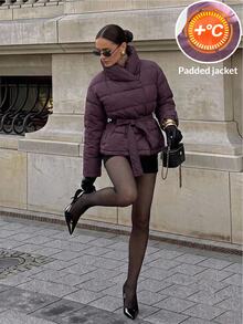 Firerie Women Winter Coats,Autumn,Winter - Red Violet - View 2