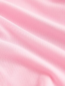 SHEIN MOD Plus Size Romantic Cute Kawaii Pink Ruffled Ribbon 3D Floral Design Halter Neck Top Club Date Night Sexy Going Out Summer - Pink - View 6