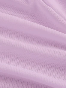 SHEIN MOD Plus Size V-Neck Flare Sleeve Tied Bow Blouse Bell Sleeve Toptops Whiteblouse White Fall - Lilac Purple - View 7