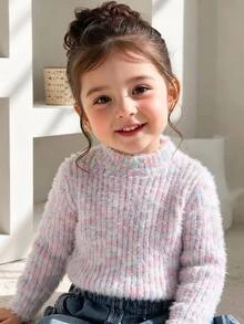 Short Premium Round Neck Sweater, Cute Fashion Versatile Fitted Knit Top For Girls, Autumn New Arrival, Japanese Sweet Style - Multicolor - View 7