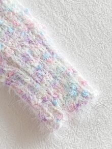 Short Premium Round Neck Sweater, Cute Fashion Versatile Fitted Knit Top For Girls, Autumn New Arrival, Japanese Sweet Style - Multicolor - View 5