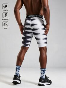 Gym Rark Men's Letter Waistband Casual Sports Tight Shorts, Gym - Multicolor - View 2