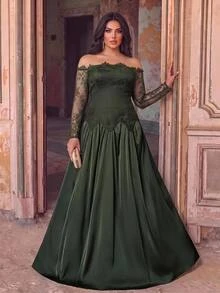 Aureia Women Plus Formal & Evening Dresses - Dark Green - View 1