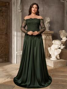 Aureia Women Plus Formal & Evening Dresses - Dark Green - View 4