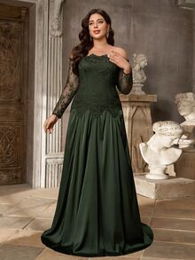 Aureia Women Plus Formal & Evening Dresses - Dark Green - View 3