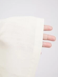 ATUI Studio Áo sơ mi nữ tay dài dáng rộng thời trang casual cổ chữ V, màu trơn, cài nút ếch - Màu be - Xem 5