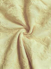 Franclia Women's Sweet Ruched Lace Patchwork Halter Neck Tie Top - Light Yellow - View 7