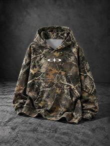 Gym Rark Men's Branch Print Long Sleeve Casual Pocket Sweatshirt Fall, Gym - Multicolor - View 3