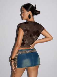 SHEIN ICON 女款休閒性感前開襟綁帶無袖上衣，Y2K風格 - 彩色 - 查看 2